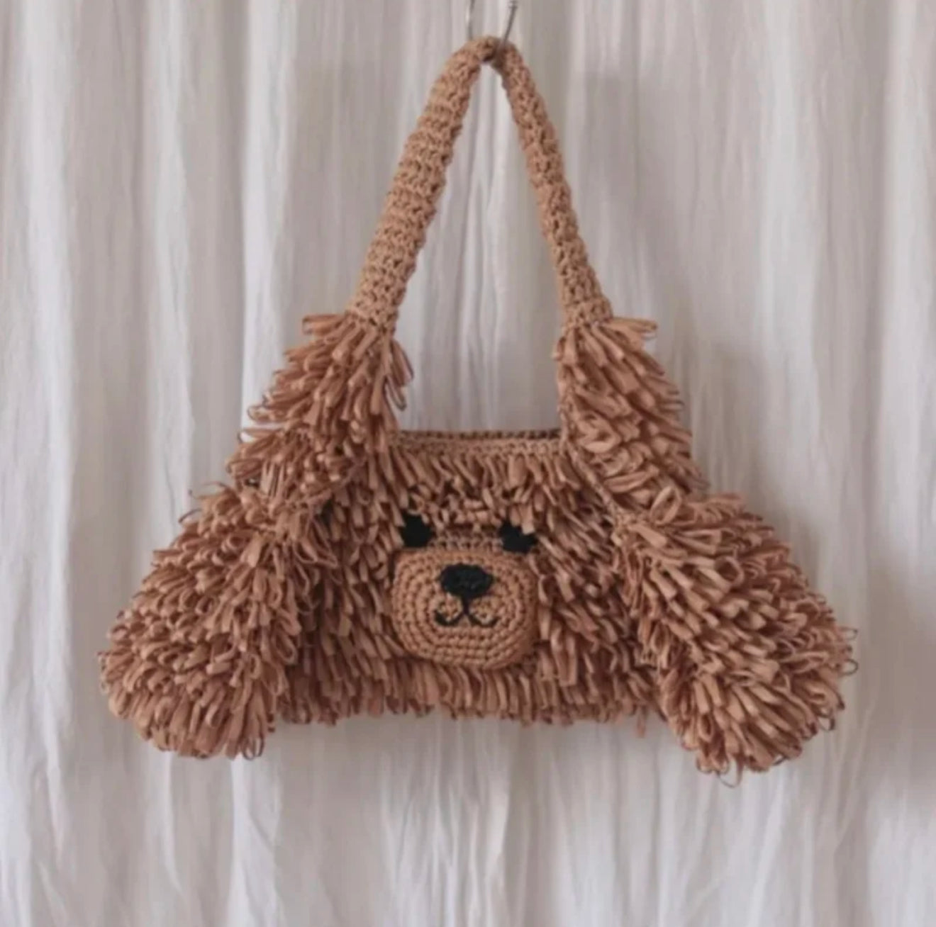 Handmade Crochet Dog Handbag - Cute Puppy Shoulder Bag