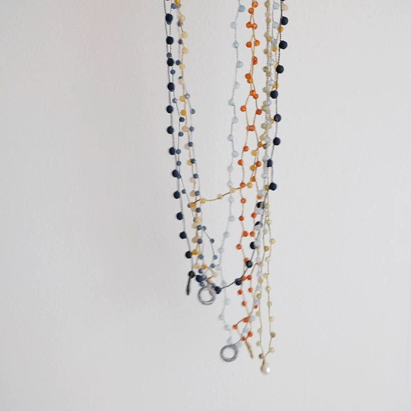 Natural Gemstone Beaded Necklace - Delicate Chain Design