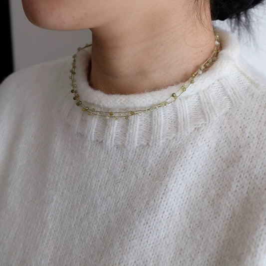 Natural Gemstone Beaded Necklace - Delicate Chain Design