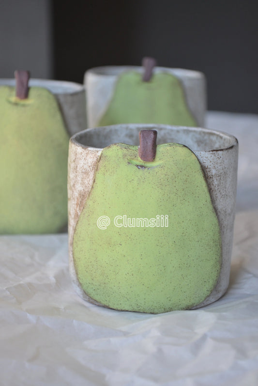 Handmade Ceramic Pear Coffee Mug - Cute Fruit Design