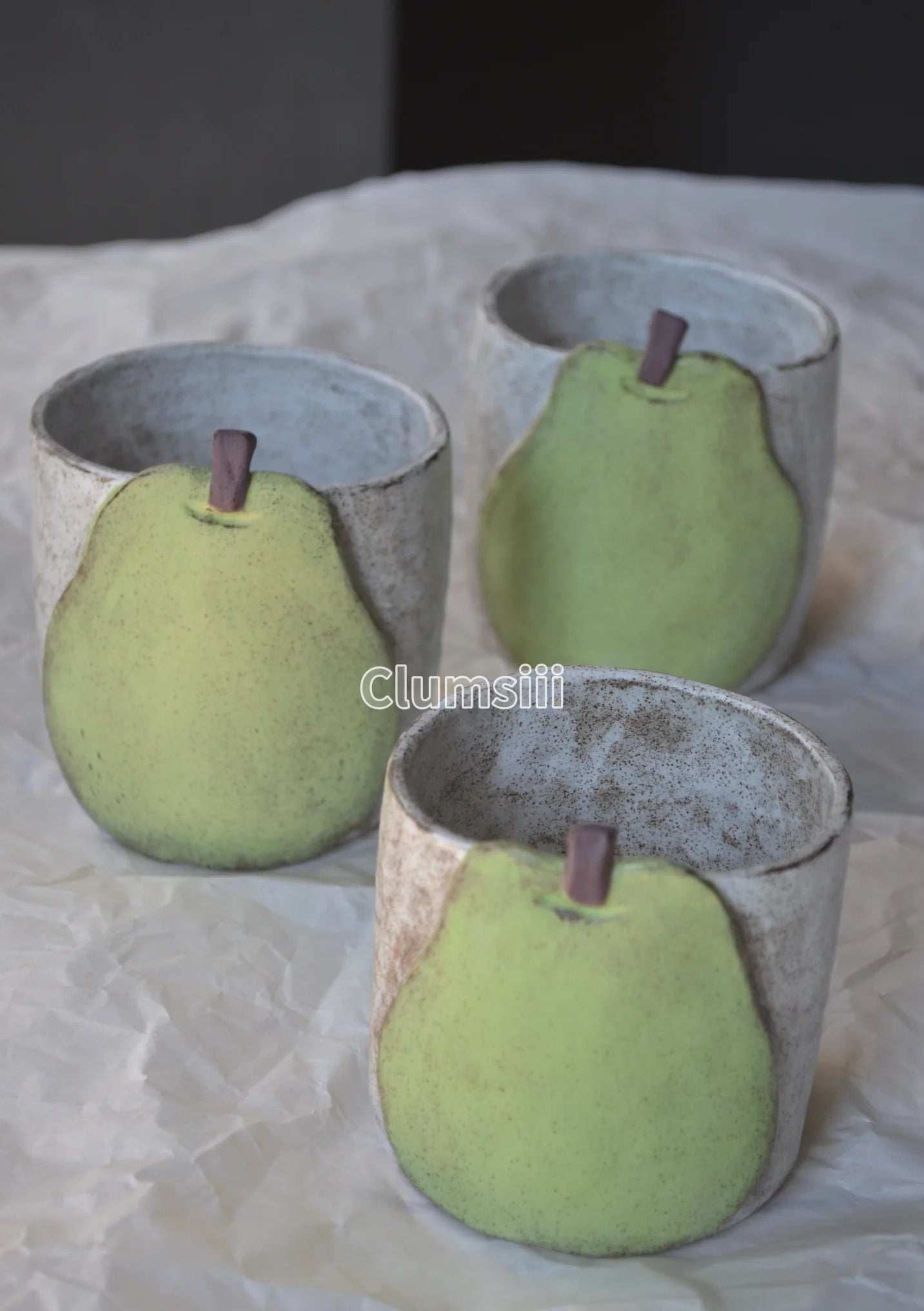 Handmade Ceramic Pear Coffee Mug - Cute Fruit Design