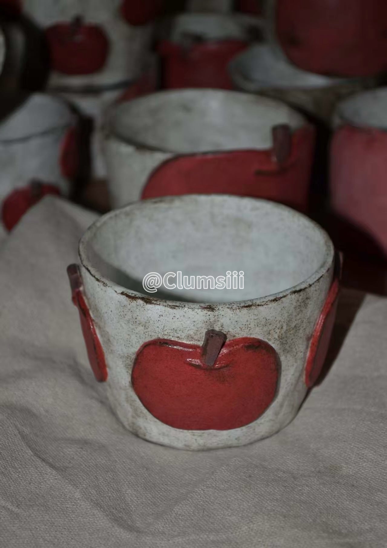 Handmade Ceramic Apple Coffee Mug - Cute Fruit Design