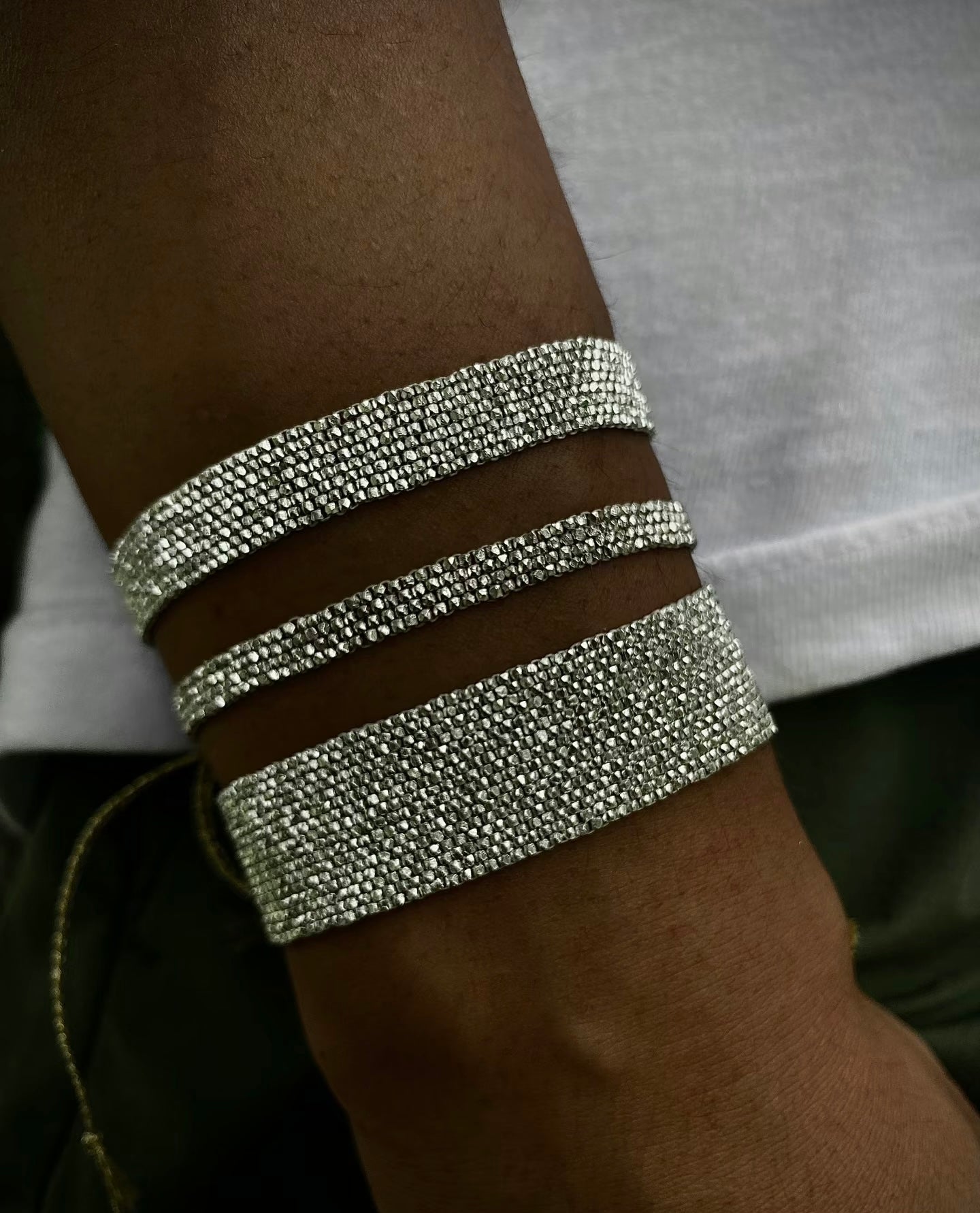 Multi-Functional Sterling Silver Rhinestone Jewelry - Adjustable Bracelet Necklace Ring Set