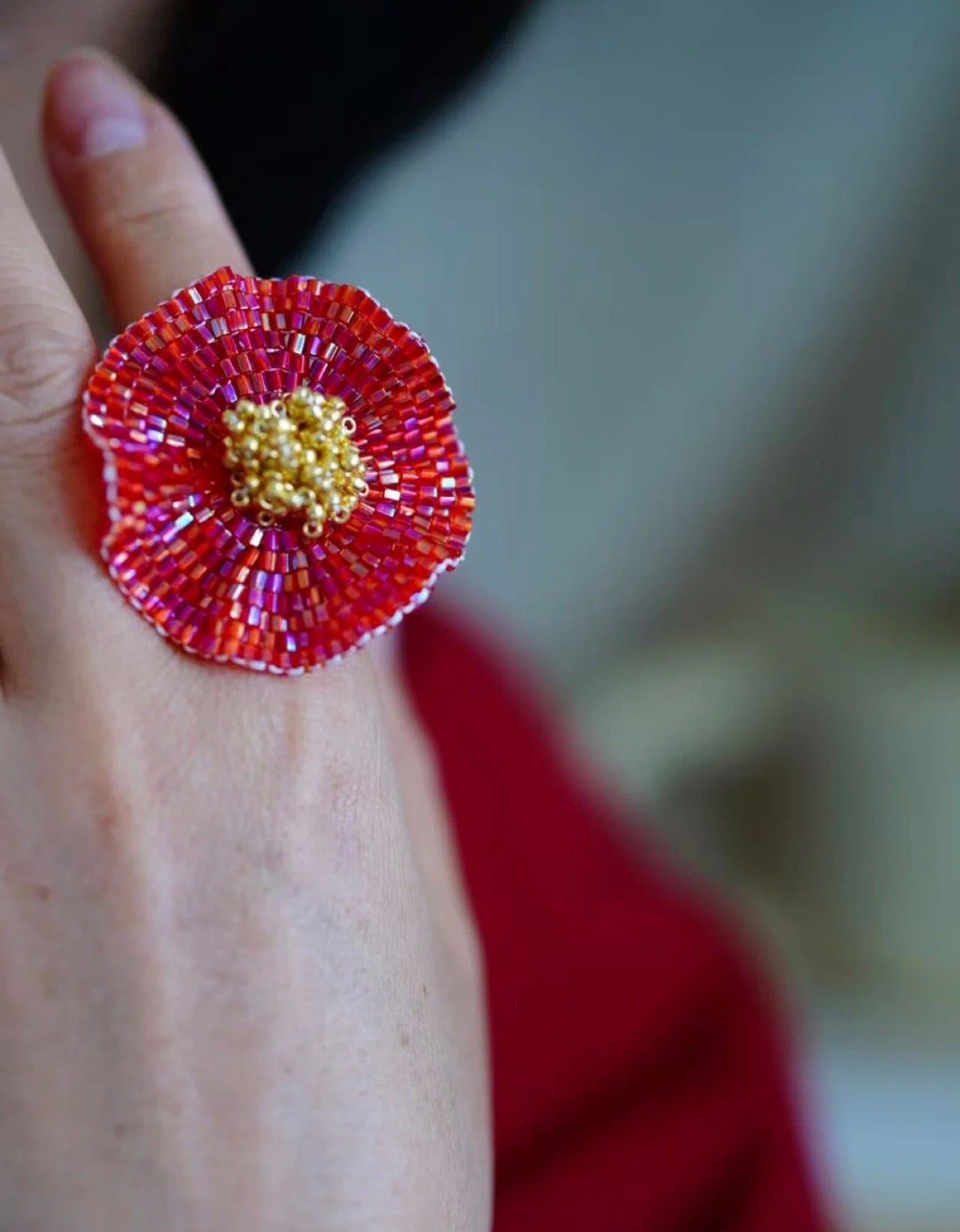 Handmade Beaded Flower Earrings