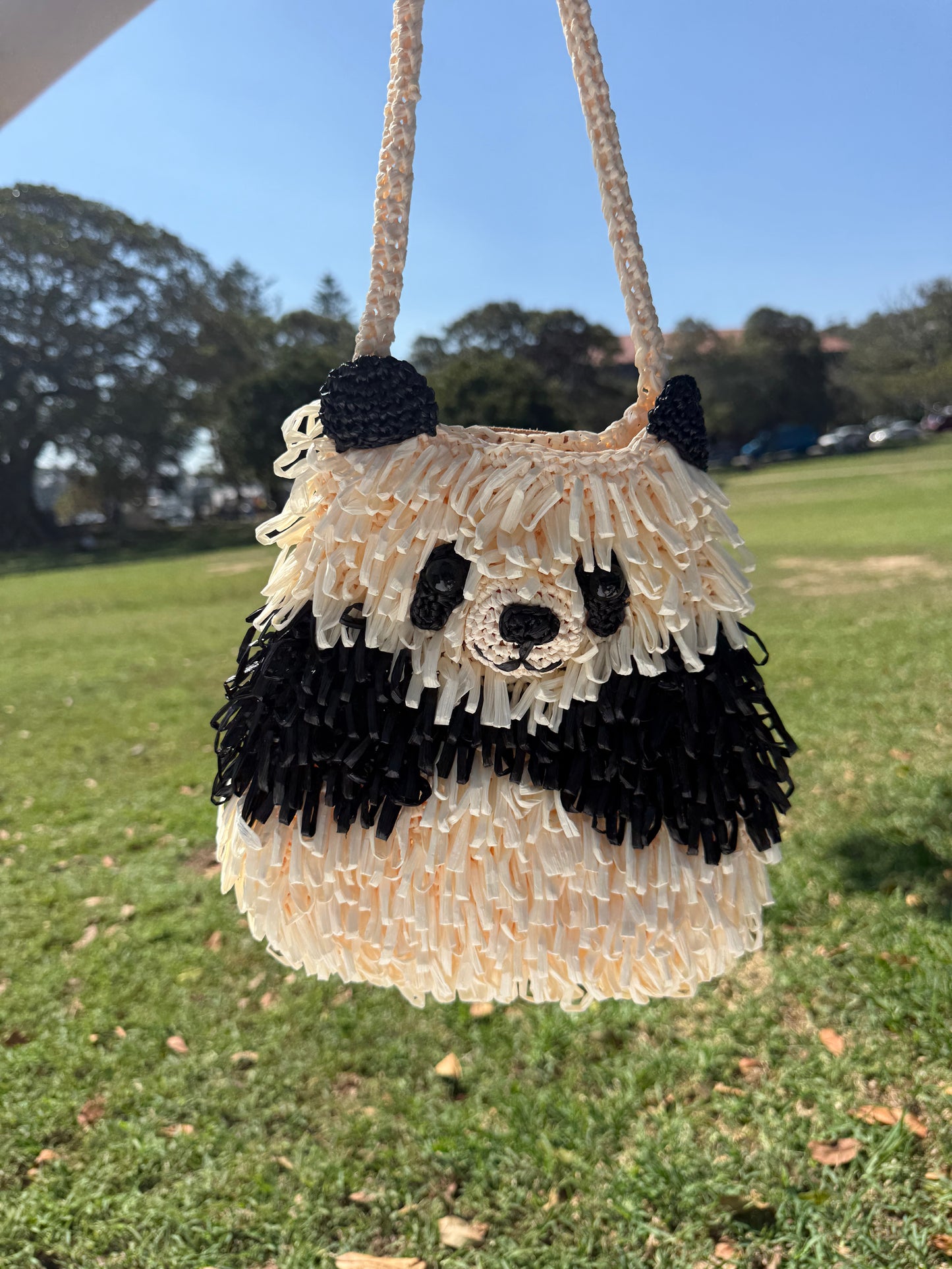 Handmade Crochet Panda Handbag - Cute Animal Shoulder Bag